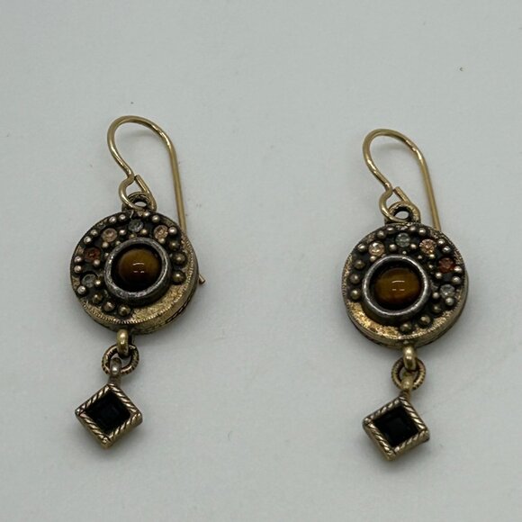 Patricia Locke Dangle Earrings With Antique Brass-Tone Finish Pierced - Picture 4 of 16